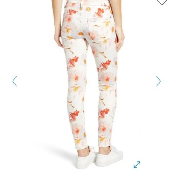 7 FOR ALL MANKIND jeans SIZE 26 HIGH RISE subtle flowers pattern - Picture 3 of 15